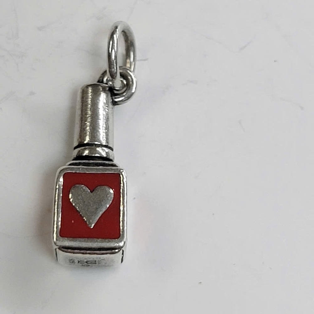 James Avery silver Enamel Red Nail Polish Charm